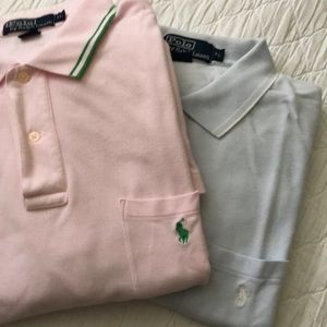 Pink and blue SS knit shirts